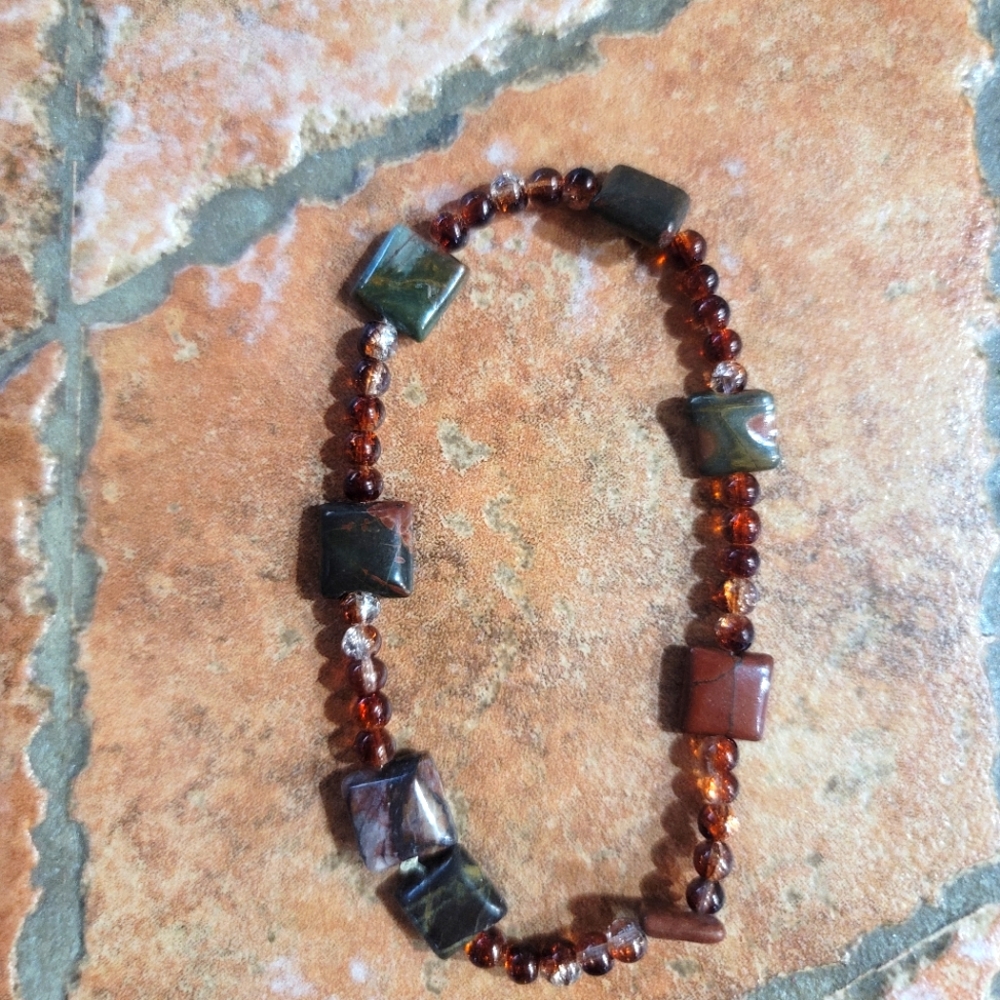 JASPER PICASSA STRETCH 1 SIZE TOPAZ BEAD BRACELET BLOWOUT SALE
